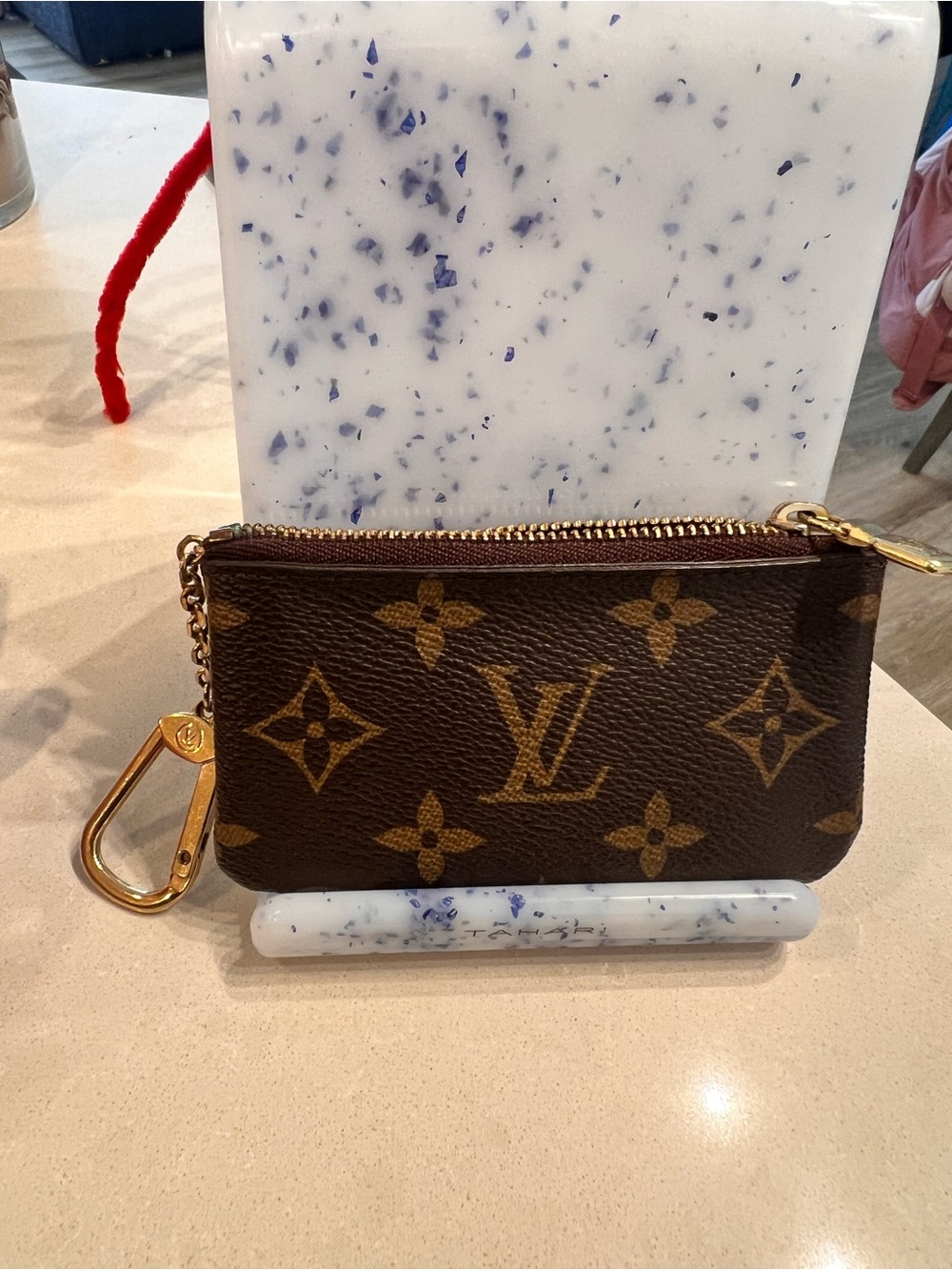 Louis Vuitton Brown Monogram Mini Pouch with Gold Hardware